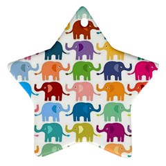 Cute Colorful Elephants Star Ornament (two Sides) by Brittlevirginclothing