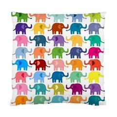 Cute Colorful Elephants Standard Cushion Case (one Side) by Brittlevirginclothing