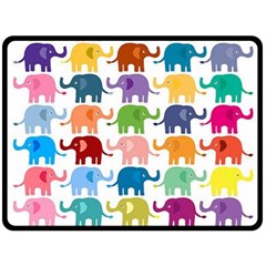 Cute Colorful Elephants Fleece Blanket (large)  by Brittlevirginclothing