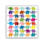 Cute colorful elephants Memory Card Reader (Square)  Front