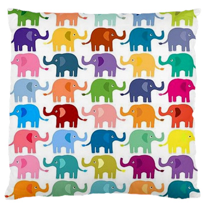 Cute colorful elephants Large Cushion Case (Two Sides)