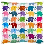 Cute colorful elephants Large Cushion Case (Two Sides) Back