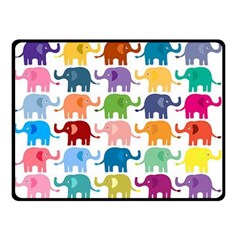 Cute Colorful Elephants Double Sided Fleece Blanket (small)  by Brittlevirginclothing