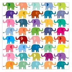 Cute Colorful Elephants Large Satin Scarf (square) by Brittlevirginclothing