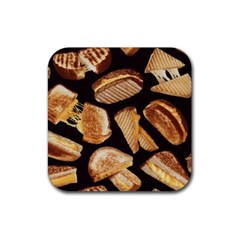 Delicious Snacks Rubber Coaster (square)  by Brittlevirginclothing