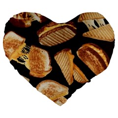 Delicious snacks Large 19  Premium Heart Shape Cushions