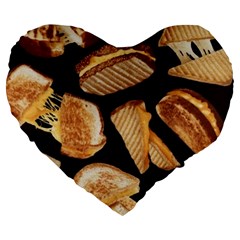 Delicious snacks Large 19  Premium Flano Heart Shape Cushions