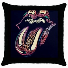 The Rolling Stones  Throw Pillow Case (black) by Brittlevirginclothing