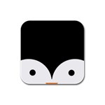 Cute pinguin Rubber Square Coaster (4 pack)  Front