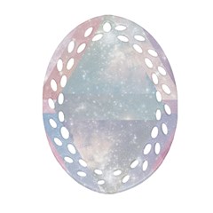 Pastel Crystal Oval Filigree Ornament (two Sides)