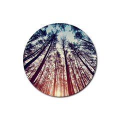 Up View Forest Rubber Coaster (round)  by Brittlevirginclothing