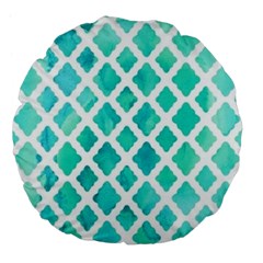 Blue Mosaic Large 18  Premium Flano Round Cushions by Brittlevirginclothing