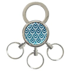 Blue Fish Scale 3-ring Key Chains by Brittlevirginclothing