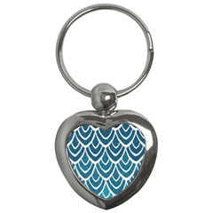 Blue Fish Scale Key Chains (heart)  by Brittlevirginclothing