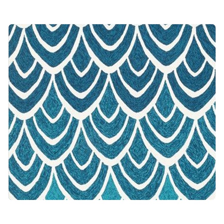 Blue fish scale Double Sided Flano Blanket (Small) 