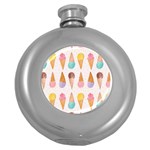 Cute ice cream Round Hip Flask (5 oz) Front