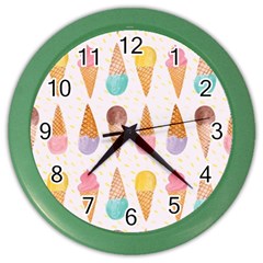 Cute Ice Cream Color Wall Clocks by Brittlevirginclothing