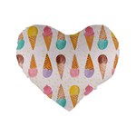 Cute ice cream Standard 16  Premium Flano Heart Shape Cushions Front