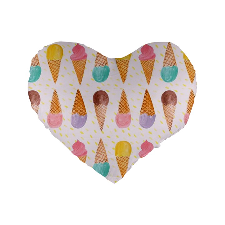 Cute ice cream Standard 16  Premium Flano Heart Shape Cushions