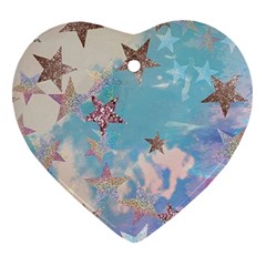 Pastel Stars Ornament (heart) by Brittlevirginclothing