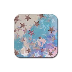 Pastel Stars Rubber Square Coaster (4 Pack)  by Brittlevirginclothing
