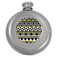 Black Bohemian Round Hip Flask (5 Oz) by Brittlevirginclothing