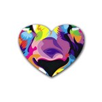 Colorful Lion Rubber Coaster (Heart)  Front