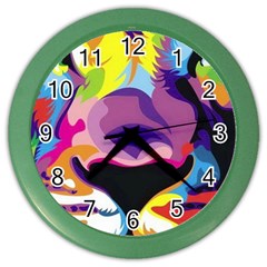 Colorful Lion Color Wall Clocks by Brittlevirginclothing