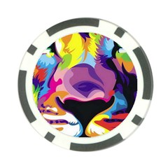 Colorful Lion Poker Chip Card Guard by Brittlevirginclothing