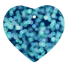 Blue Light Heart Ornament (two Sides) by Brittlevirginclothing