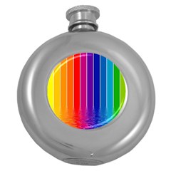 Faded Rainbow  Round Hip Flask (5 Oz) by Brittlevirginclothing