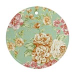 Vintage pastel flower Ornament (Round) Front