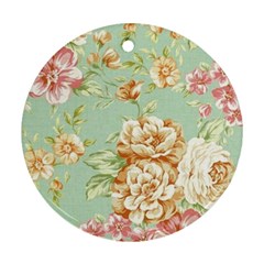 Vintage Pastel Flower Ornament (round) by Brittlevirginclothing