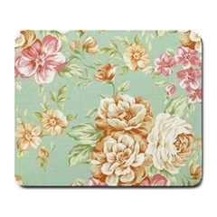 Vintage Pastel Flower Large Mousepads by Brittlevirginclothing