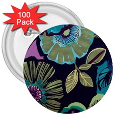 Dark Lila Flower 3  Buttons (100 Pack)  by Brittlevirginclothing