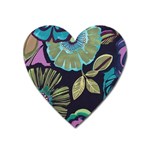 Dark lila flower Heart Magnet Front