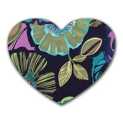 Dark Lila Flower Heart Mousepads by Brittlevirginclothing