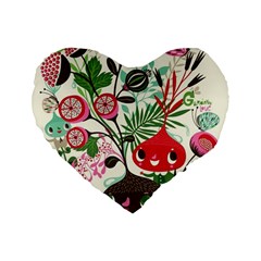 Cute Cartoon Standard 16  Premium Heart Shape Cushions by Brittlevirginclothing