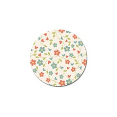 Abstract Vintage Flower Floral Pattern Golf Ball Marker