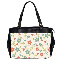 Abstract Vintage Flower Floral Pattern Office Handbags (2 Sides) 