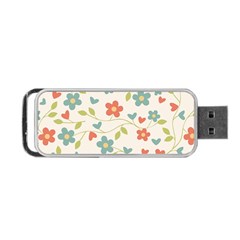 Abstract Vintage Flower Floral Pattern Portable USB Flash (One Side)