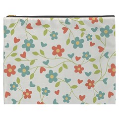 Abstract Vintage Flower Floral Pattern Cosmetic Bag (XXXL) 