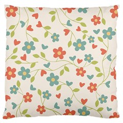 Abstract Vintage Flower Floral Pattern Standard Flano Cushion Case (One Side)