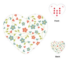 Abstract Vintage Flower Floral Pattern Playing Cards (heart)  by Amaryn4rt