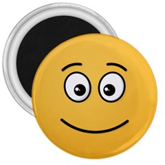 Smiling Face With Open Eyes 3  Magnets by sifis
