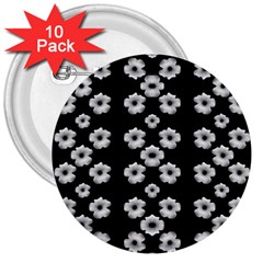 Dark Floral 3  Buttons (10 Pack)  by dflcprints