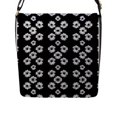 Dark Floral Flap Messenger Bag (l)  by dflcprints