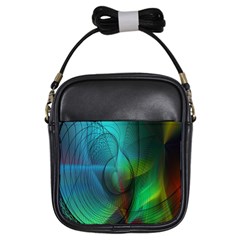 Background Nebulous Fog Rings Girls Sling Bags by Amaryn4rt