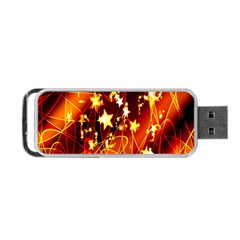 Background Pattern Lines Oval Portable USB Flash (One Side)