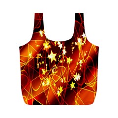 Background Pattern Lines Oval Full Print Recycle Bags (M) 